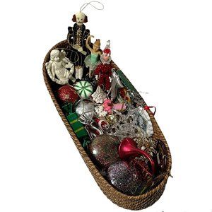 Mixed Lot of 26 Christmas Ornament For Tree Crafts Wreath Making Tier Tray Decor